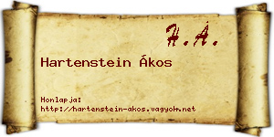 Hartenstein Ákos névjegykártya