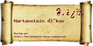 Hartenstein Ákos névjegykártya